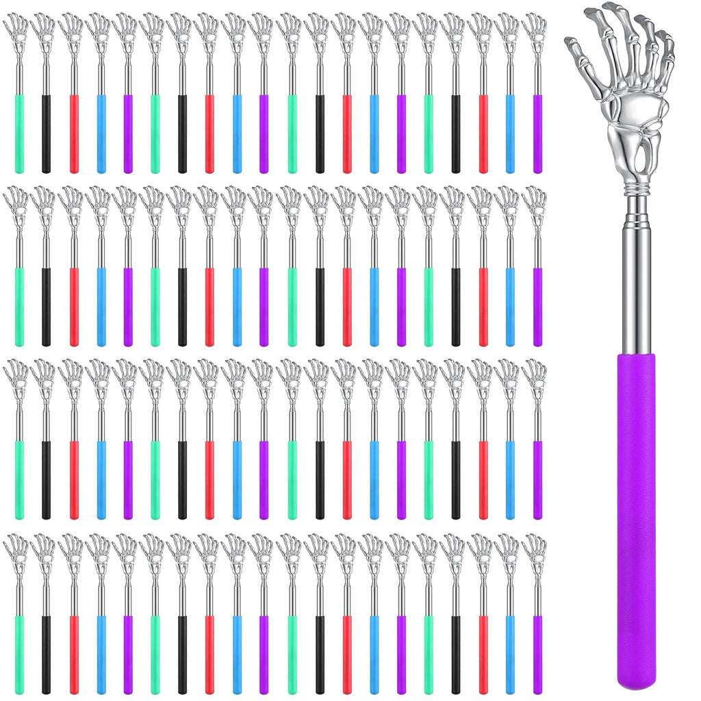 100 Pieces Back Scratchers Telescoping Back Scratcher Bulk for Women Men Skul...
