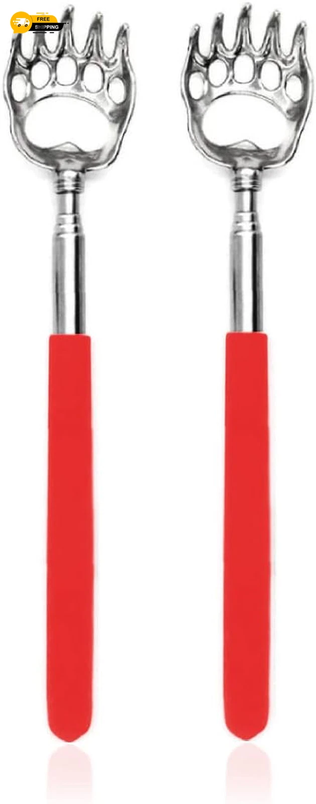 2PCS Back Scratchers, Bear Claw Shaped Extendable Metal Retractable Telescopic H
