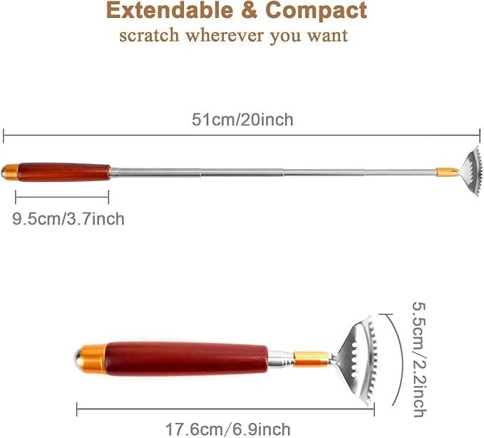 Back Scratcher - Extendable with Massage - REDWOOD - NO BOX