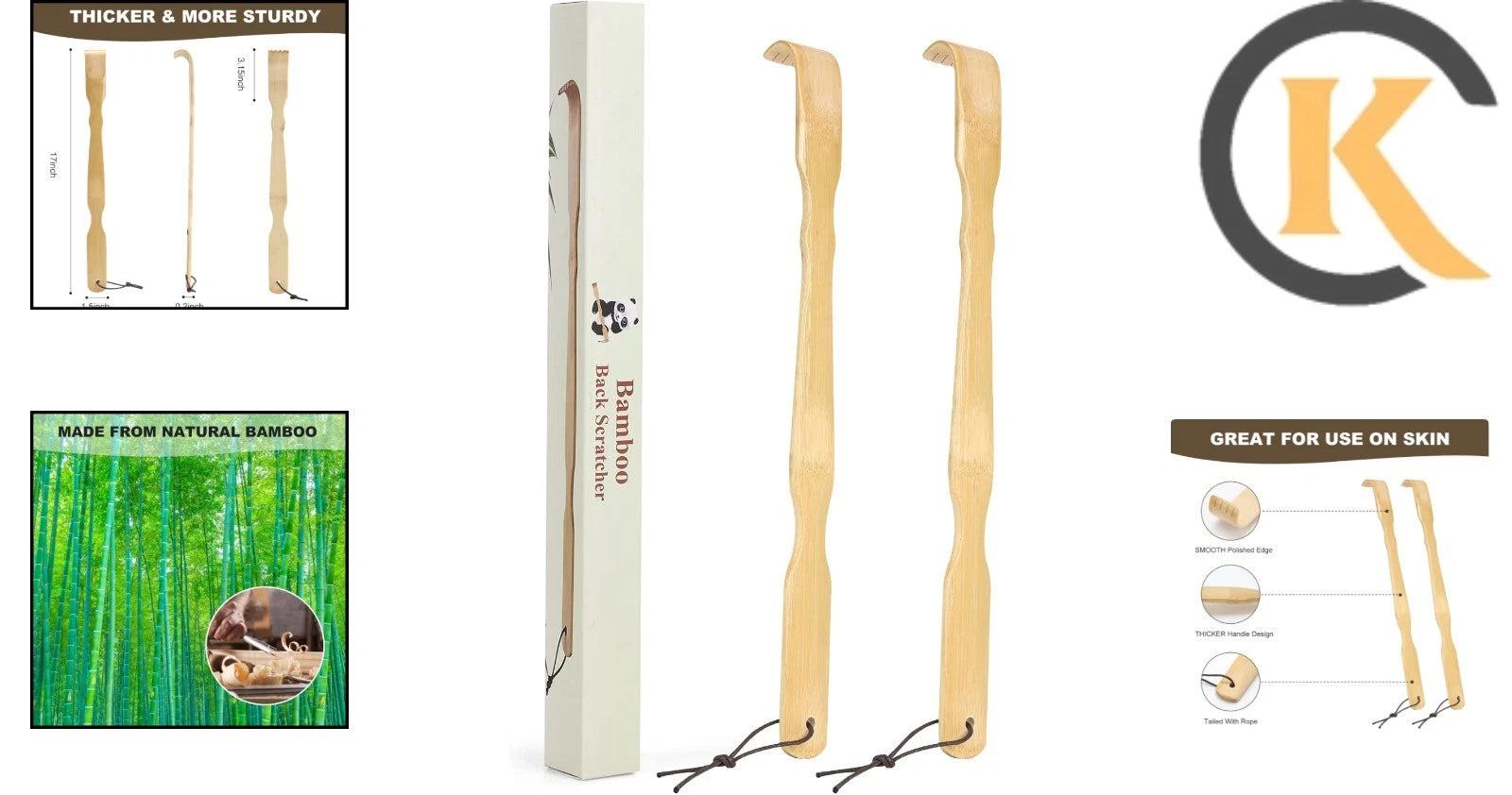 Handcrafted 17 Inch Bamboo Back Scratchers - Perfect Gift for Any Occasion