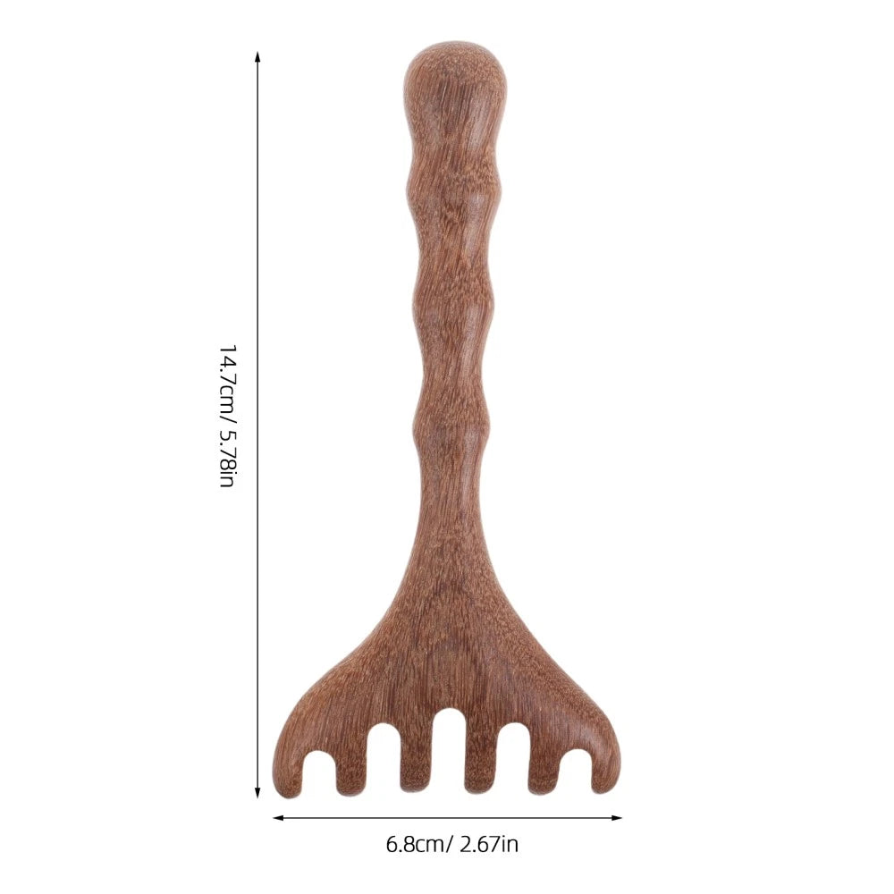 2 Pcs Sandalwood Massager Head Scratcher Tool Scalp Scraping Comb Hair