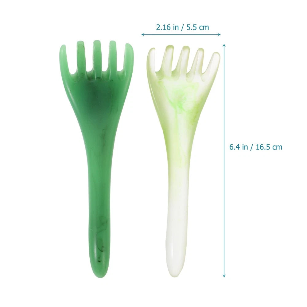 2 Pcs Head Therapy Comb Massage Claw Scalp Scratcher Massager Resin Miss Tool