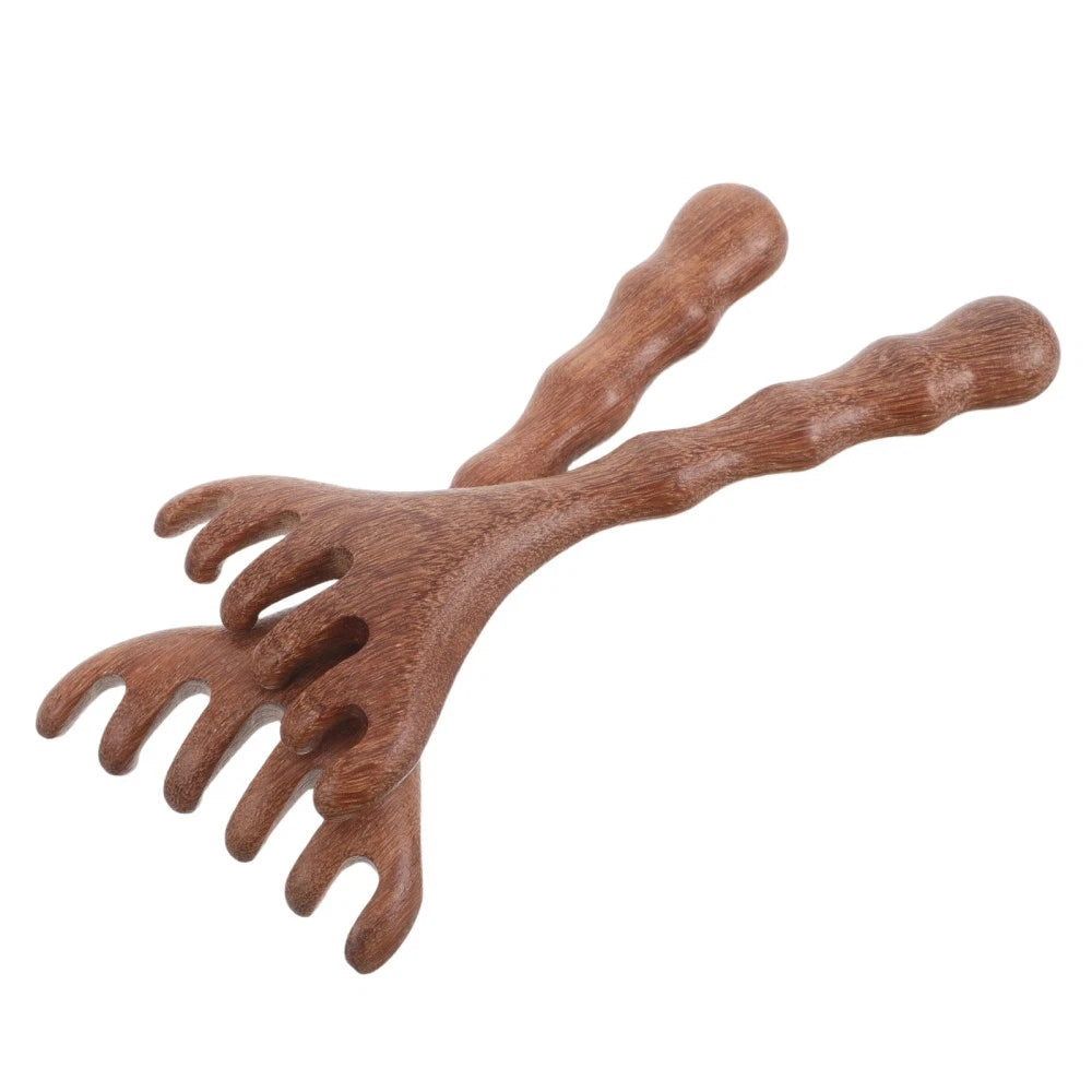 2 Pcs Sandalwood Massager Head Scratcher Tool Scalp Scraping Comb Hair