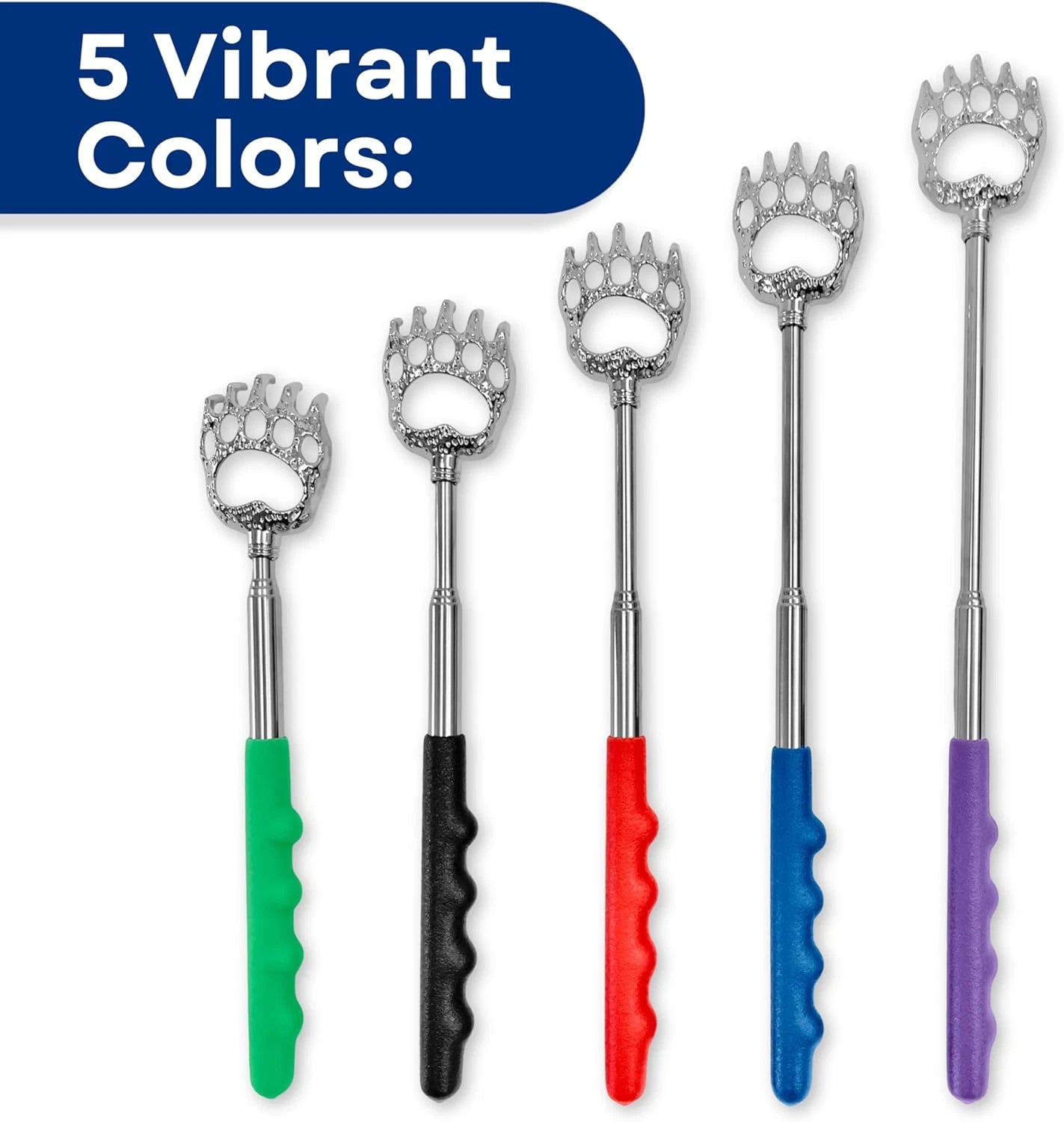5 Pack Telescoping Back Scratcher - Extendable Telescope Back Scratchers - Bear