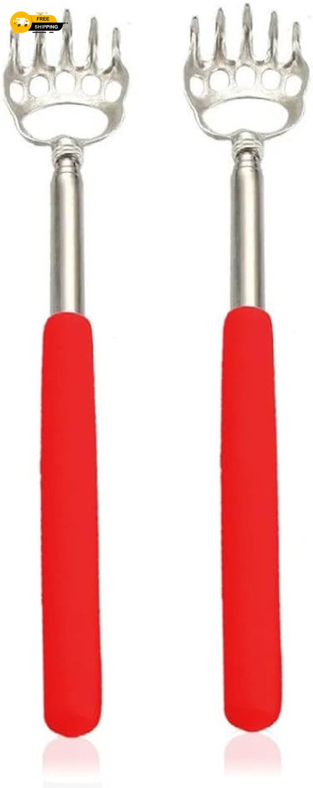 2PCS Back Scratchers, Bear Claw Shaped Extendable Metal Retractable Telescopic H
