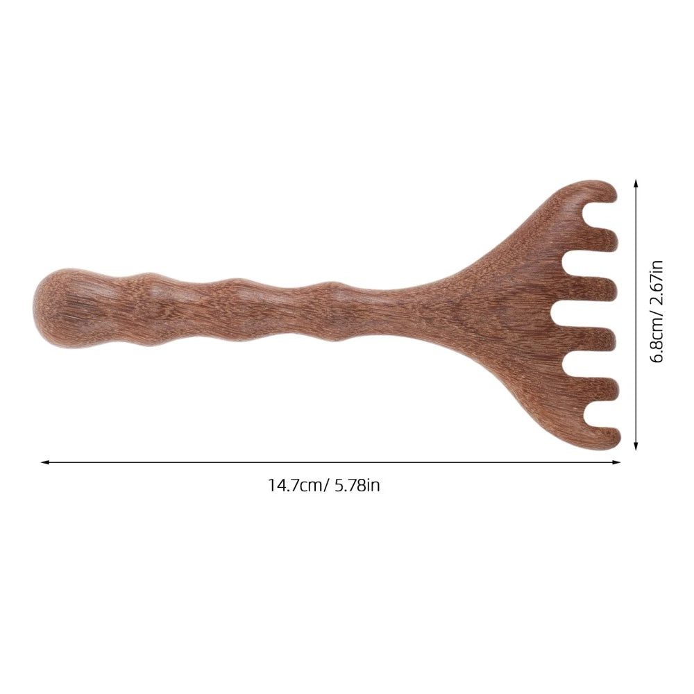 2 Pcs Sandalwood Massager Head Scratcher Tool Scalp Scraping Comb Hair