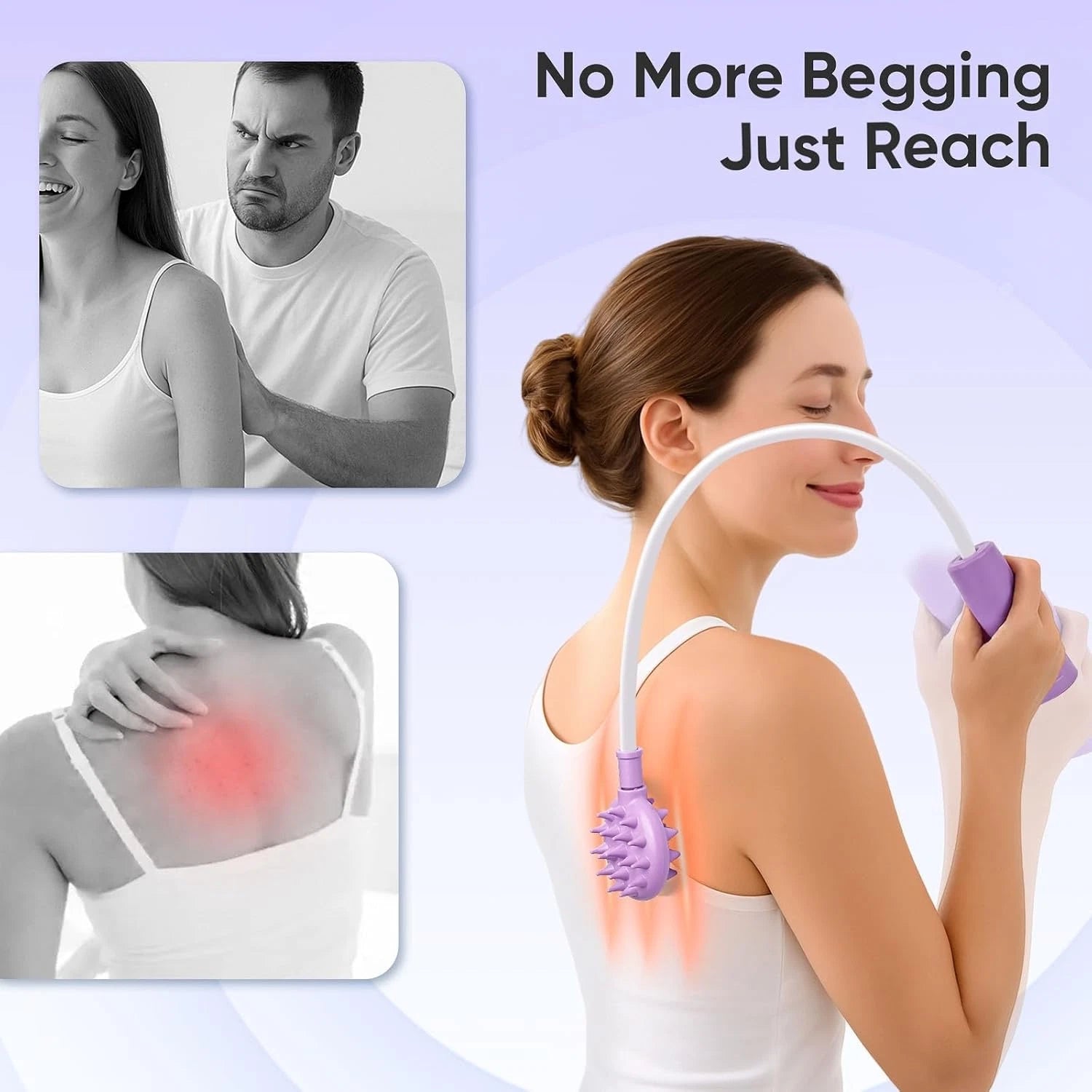 Upgraded Curved Back Scratcher Women 360 Reach Effortless Flexible Backscratcher