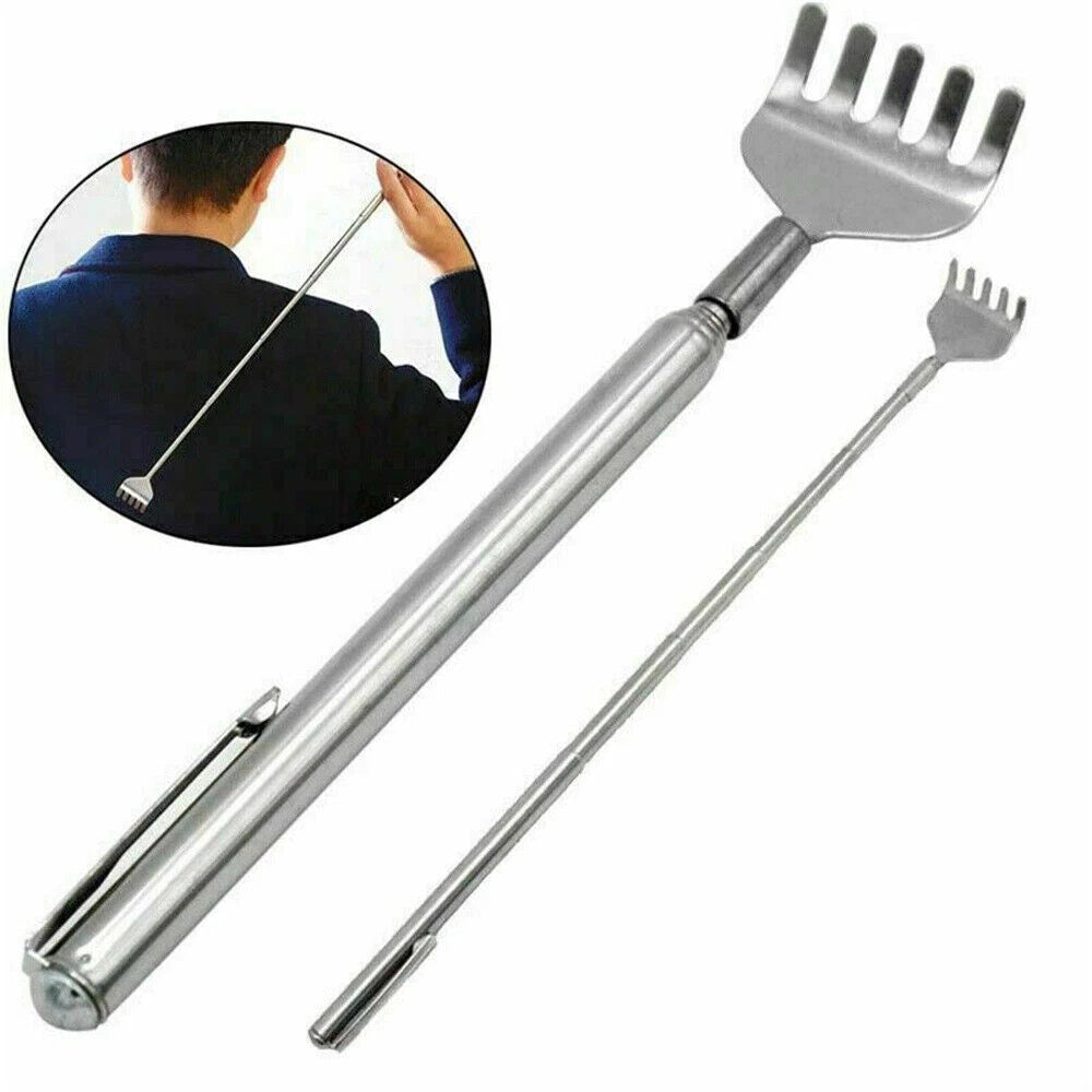 Metal Telescopic Retractable Back Scratcher Stainless Steel 16cm to 51cm UK