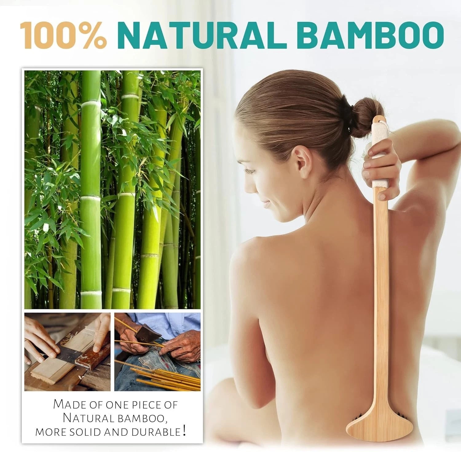 Oversized 22” Bamboo Back Scratcher with Massaging Head - Ultimate Relief Tool