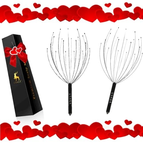 Head Massager Scalp Massager 20 Fingers Head Scratcher for Scalp Body Black