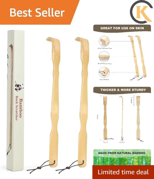 Handcrafted 17 Inch Bamboo Back Scratchers - Perfect Gift for Any Occasion