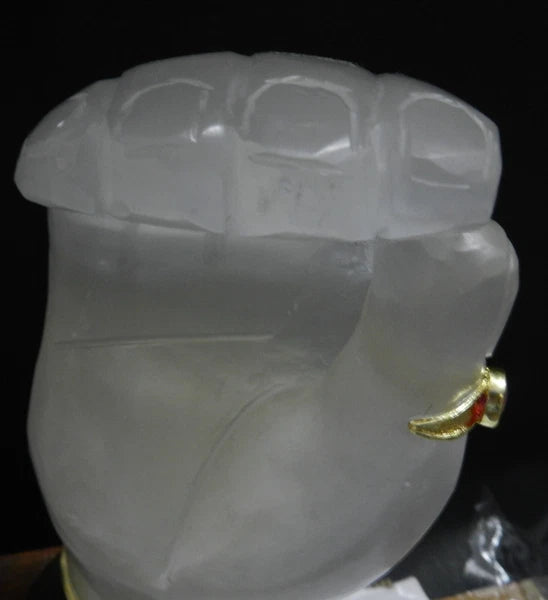 INCREDIBLE RARE JADE STONE BACK SCRATCHER with BRASS STAND 2 SEMI PRESIOUS STONE