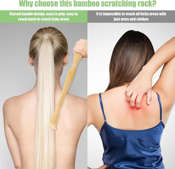 2 Pack Wooden Bamboo Back Scratcher for Adults Men Women, Small Funny Gifts for