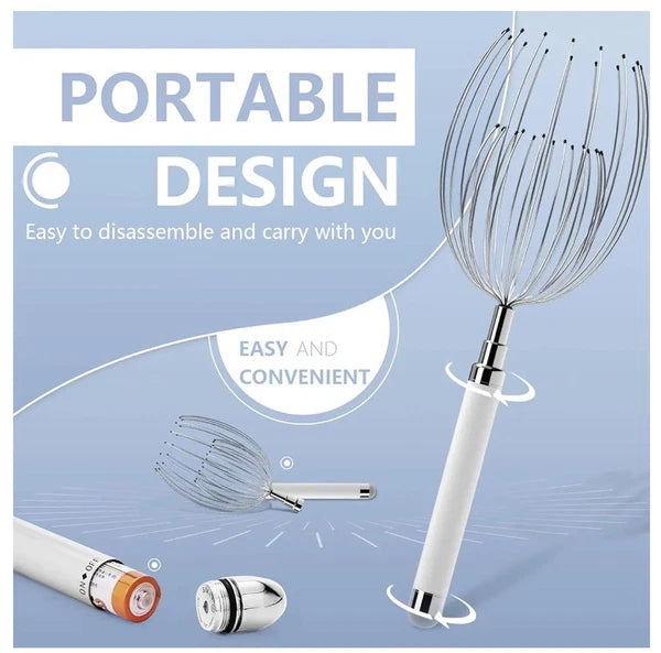Head Massager Scalp, Electric Scalp Massager w/ 20 Metal Fingers –Head Scratcher