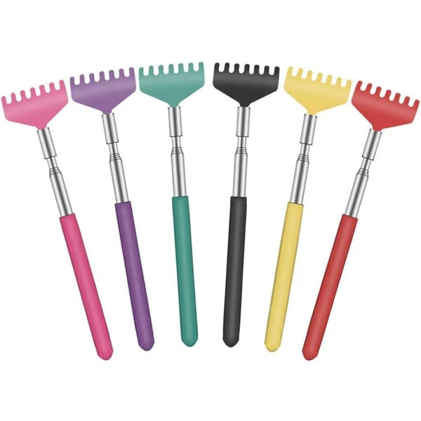 6 Pack Extendable Back Scratchers with Soft Rubber Handles for Gifts