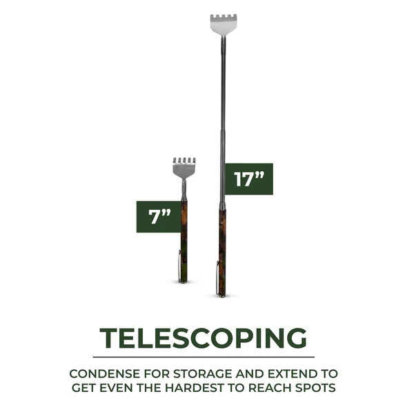 Rivers Edge Products Retractable Back Scratcher, 7-17" Telescopic Shaft, Camo