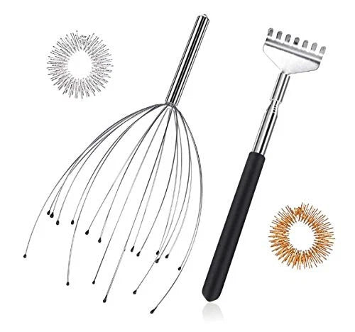 20 Claws Head Scalp Massager and Back Scratchers with 2pcs Finger Massage