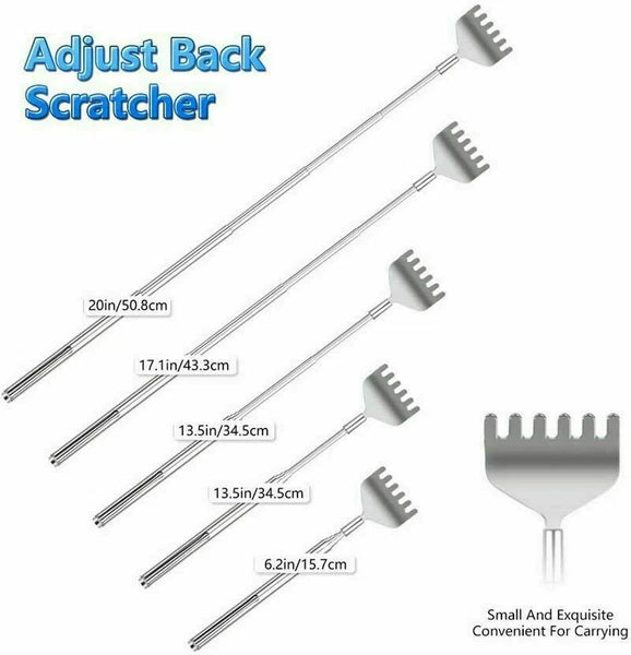 Metal Telescopic Retractable Back Scratcher Stainless Steel 16cm to 51cm UK