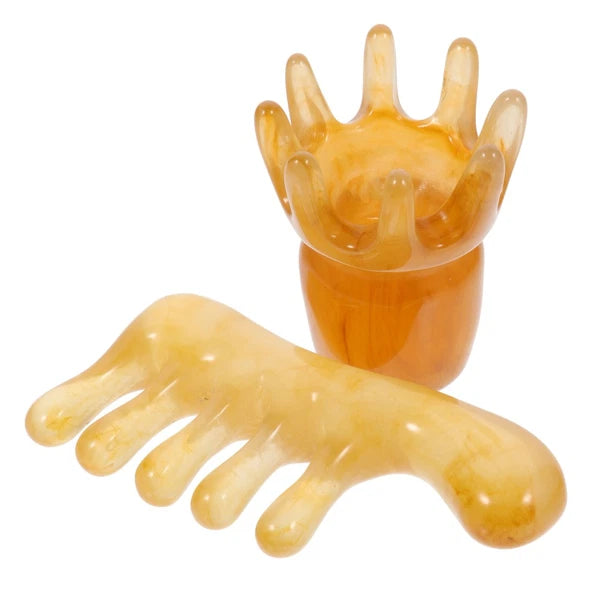 2 Pcs Scraping Comb Man Father Head Scratcher Massager Rubber Scalp