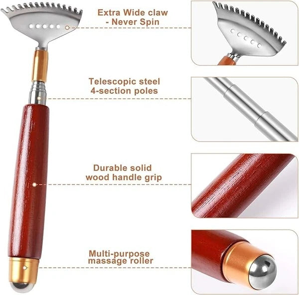 Back Scratcher - Extendable with Massage - REDWOOD - NO BOX