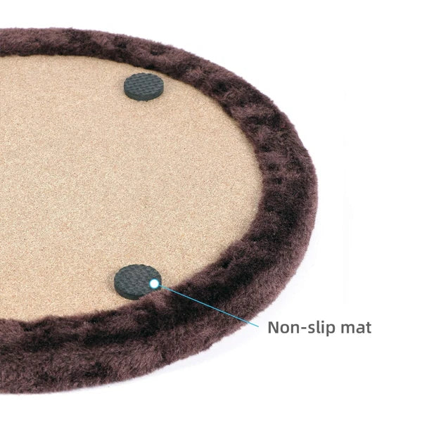 Large Cat Self Groomer with Wooden Scratching Pad and Toy for Indoor Cats