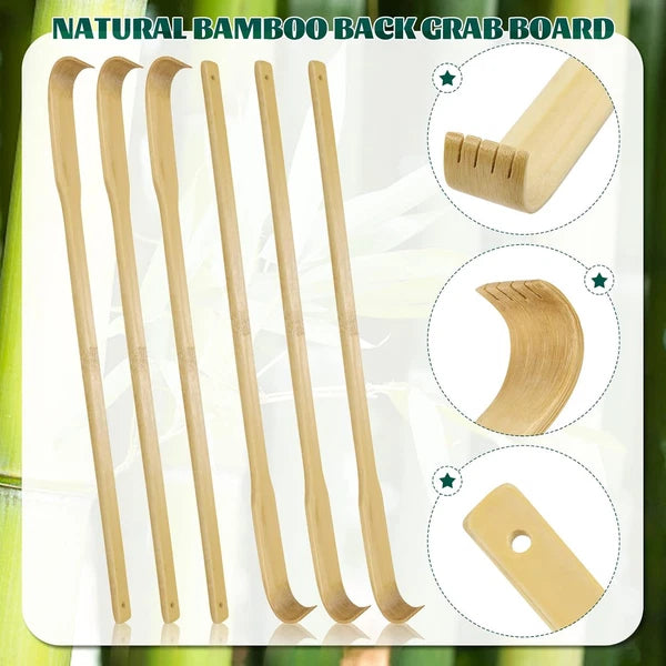 12 Pack Bamboo Massager Back Scratcher 16.5 Inch Scalp Foot Home Travel Gift