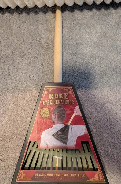 Mini Rake Back Scratcher New In Box Fun Workshop Novelty Gift For Dad, Boss