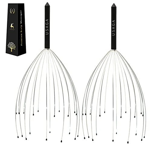 Head Massager Scalp Massager 20 Fingers Head Scratcher for Head Body Black