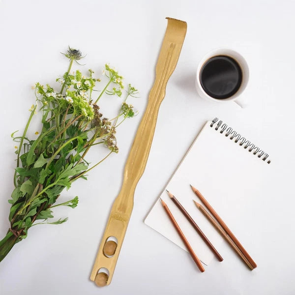 17 Inch Bamboo Wooden Back Scratcher Smooth Massage Roller Handle for Itching...
