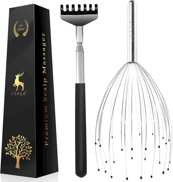 USAGA 28 Fingers (3rd Generation) Head Massager, Scalp Head...