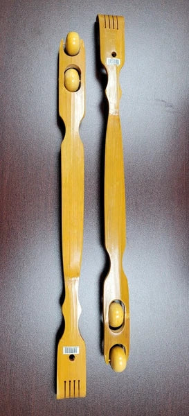2Pcs Wooden Bamboo Back Scratcher Long Handle Itch Relief Finger-Back Rollers