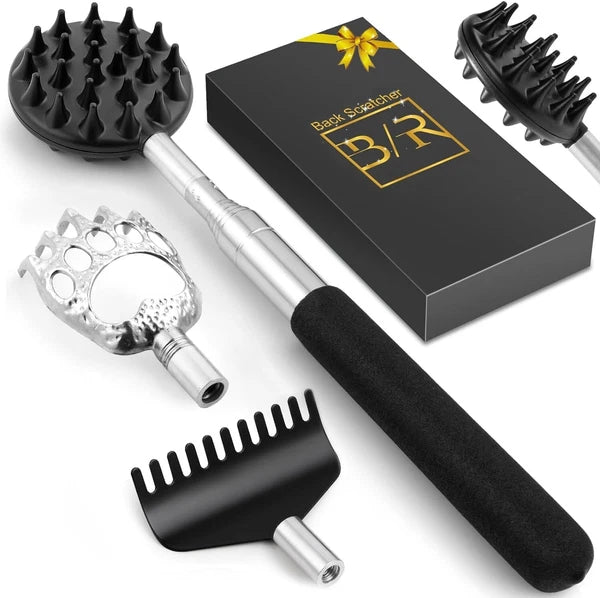 4 in 1 Telescoping Back Scratcher with Detachable Scratching Heads Gift Ideas