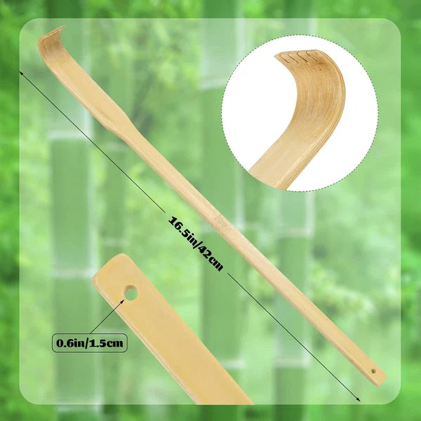 12 Pack Bamboo Massager Back Scratcher 16.5 Inch Scalp Foot Home Travel Gift