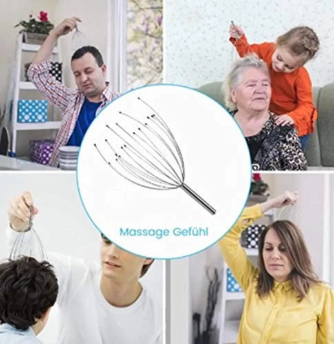 20 Claws Head Scalp Massager and Back Scratchers with 2pcs Finger Massage