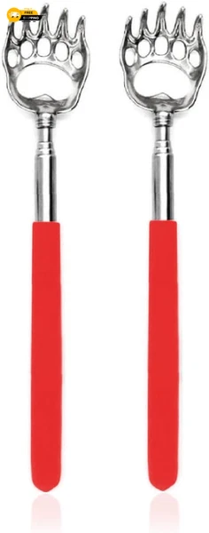 2PCS Back Scratchers, Bear Claw Shaped Extendable Metal Retractable Telescopic H