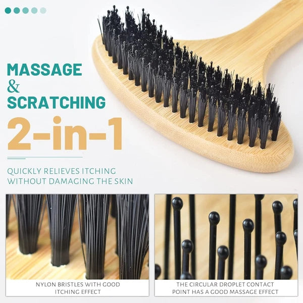 Oversized 22” Bamboo Back Scratcher with Massaging Head - Ultimate Relief Tool