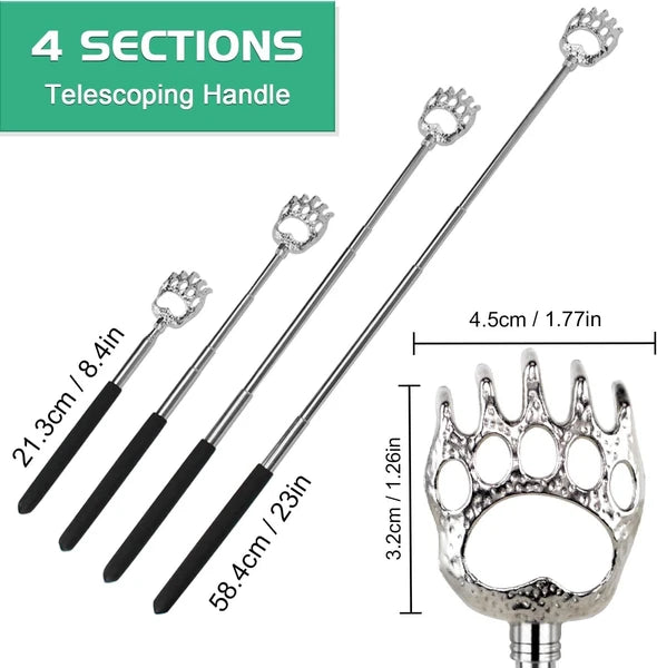 BEAR CLAW BACK SCRATCHER METAL EXTENDING EXTENDABLE MASSAGER PORTABLE TELESCOPIC