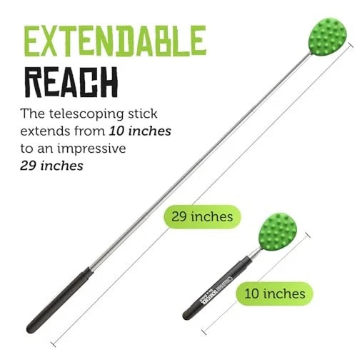Extendable Big Back Scratcher, Long Stick Double Extendable Big Stick Green