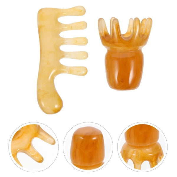 2 Pcs Scraping Comb Father Man Head Scratcher Massager Scalp Brush