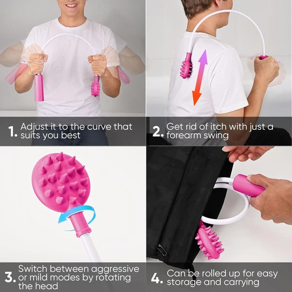 Upgraded Pink Curved Back Scratcher Women Men Extra Long Flexible Bendable Reach