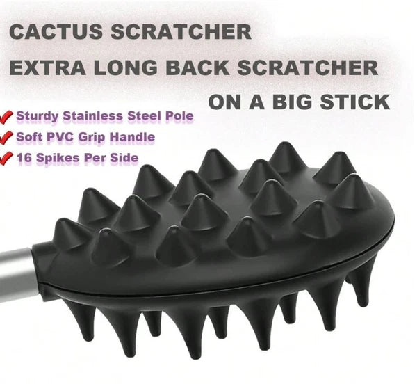 Stainless Steel & Rubber Extendable 30“ Back Scratcher with 3 Detachable Heads