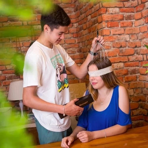 Head Massager Scalp Massager 20 Fingers Head Scratcher for Scalp Body Black