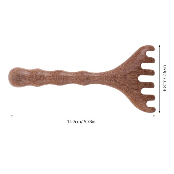 2 Pcs Sandalwood Massager Head Scratcher Tool Scalp Scraping Comb Hair