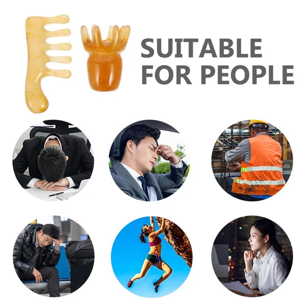 2 Pcs Scraping Comb Man Father Head Scratcher Massager Rubber Scalp
