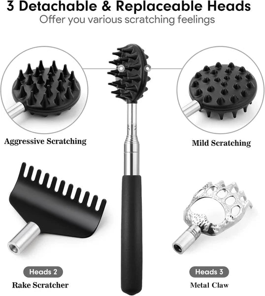 4 in 1 Telescoping Back Scratcher with Detachable Scratching Heads Gift Ideas