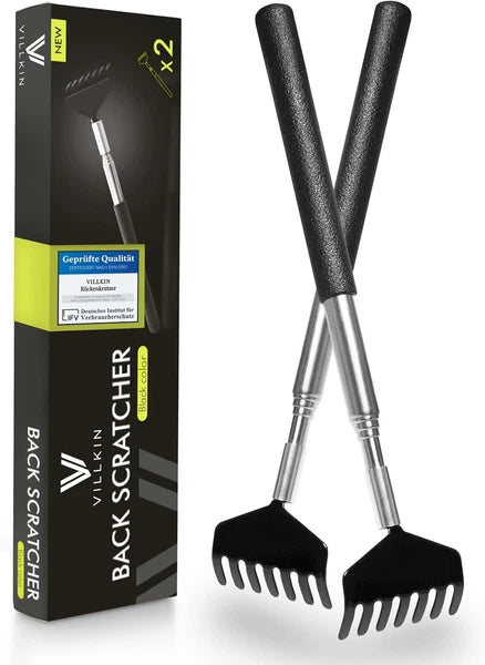 Back Scratcher (2 Pack) - Extendable Stainless Steel Scratching Tool for Men and