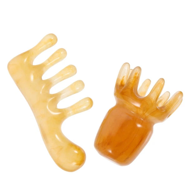 2 Pcs Scraping Comb Man Father Head Scratcher Massager Rubber Scalp