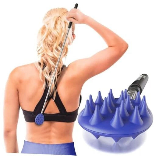 Cactus Back Scratcher for Women, 24.9" Long Extendable Original Stick Blue