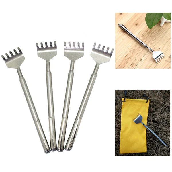 Metal Stainless Steel Back Scratcher Telescopic Extendable Itching Aid Extender