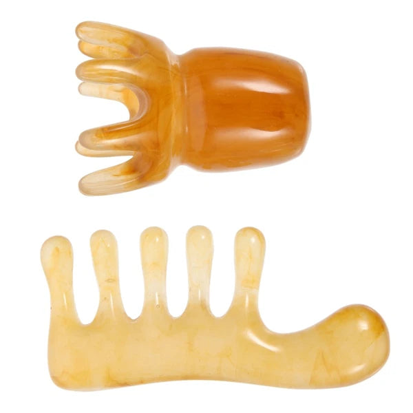 2 Pcs Scraping Comb Man Father Head Scratcher Massager Rubber Scalp